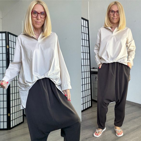 Wendy Trendy hosszú ujjú pamut ing 221649 - bézs