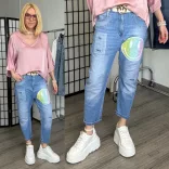 S Woman elasztikus ülepes farmer SMILE SW1849-világoskék