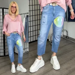 S Woman elasztikus ülepes farmer SMILE SW1849-világoskék