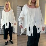 Nona hosszú ujjú kötött felső - bézs