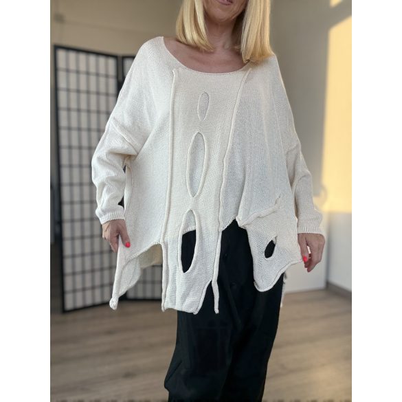 Nona hosszú ujjú kötött felső - bézs