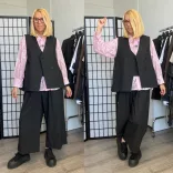 Wendy Trendy oldalt pliszírozott mellény225398-fekete