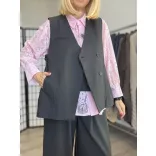Wendy Trendy oldalt pliszírozott mellény225398-fekete