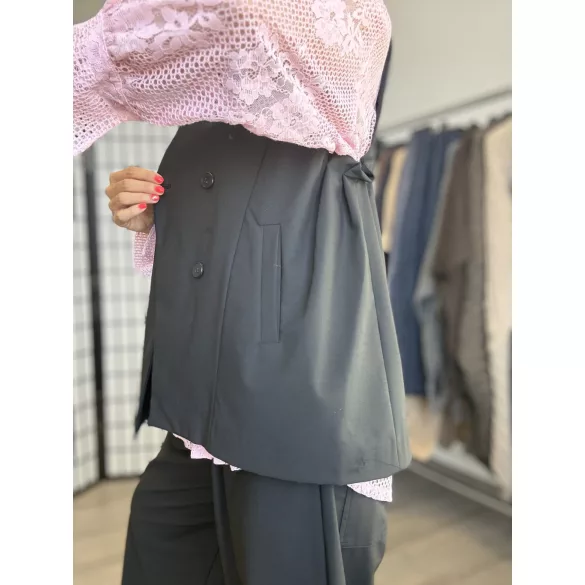 Wendy Trendy oldalt pliszírozott mellény225398-fekete