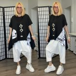 158C lefelé bővülő pamut tunika57004-fekete