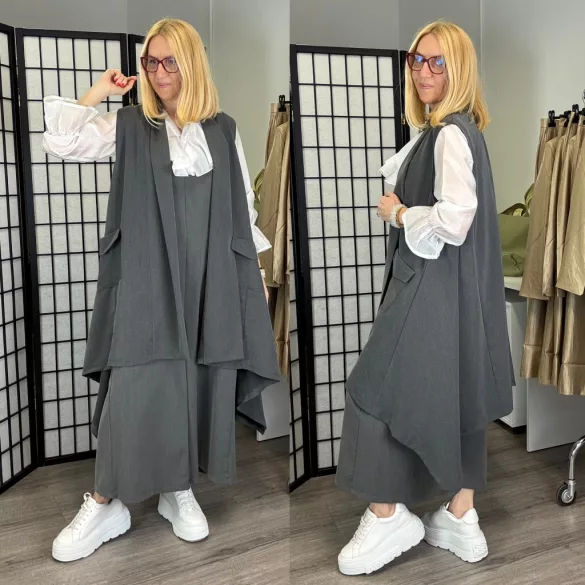 Vintage oversize mellény 2980-szürke