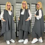 Vintage oversize mellény 2980-szürke