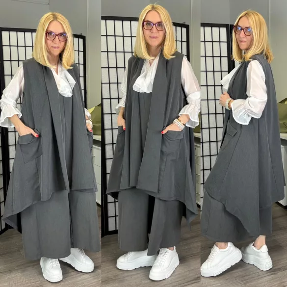 Vintage oversize mellény 2980-szürke