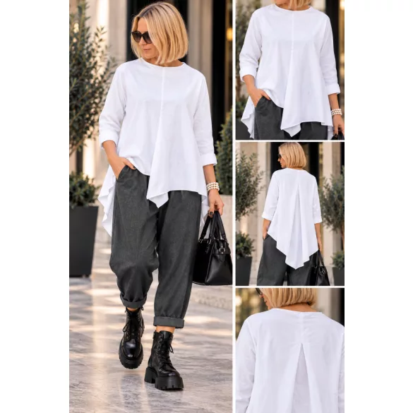 Wendy Trendy aszimmetrikus pamut felső 224405-fehér
