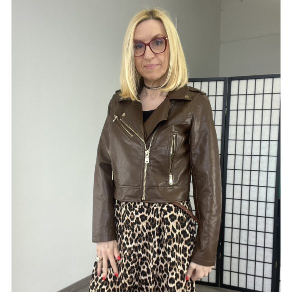 Vopse motoros dzseki arany cipzárral V6362-csokibarna