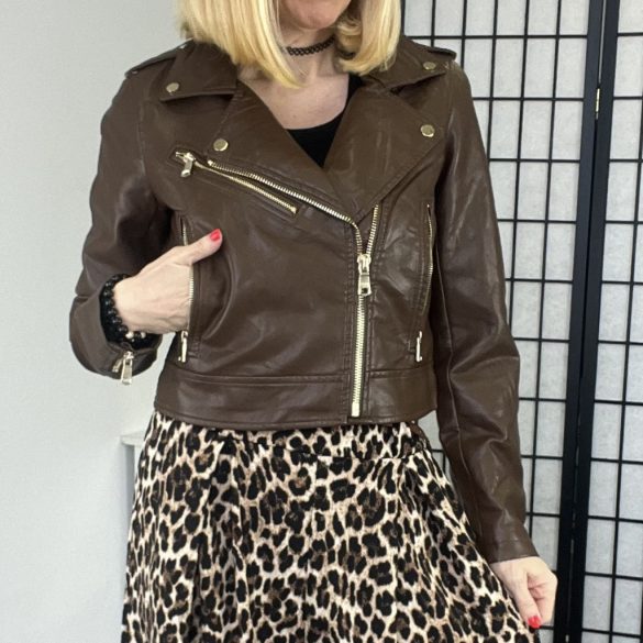 Vopse motoros dzseki arany cipzárral V6362-csokibarna