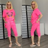 Sunflower gumis derekú elasztikus térdnadrág 210088 - neon pink