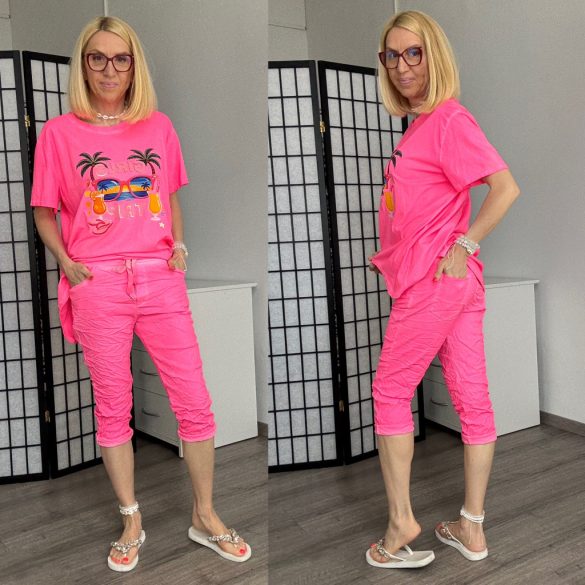 Sunflower gumis derekú elasztikus térdnadrág 210088 - neon pink