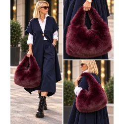 Inez szőrme táska 0630-burgundy