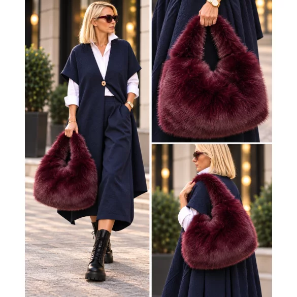 Inez szőrme táska 0630-burgundy