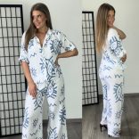 Look len-viszkóz nadrág inggel 27393-világoskék