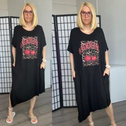 Nikole Cherry rövidujjú  zsebes tunika 585 - fekete