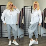 Stella Milani vászin ing arany kitűzőkkel 5027-fehér