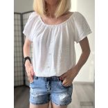 Bei-Bei gumis vállú viszkóz felső 7587-fehér