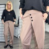 Lux Luna gombdíszes  nadrág 50914 - taupe