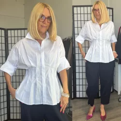 Amara derékban szűkített ing 26658-fehér