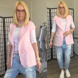 Annalisa karcsúsított blézer 26074 - rózsaszín