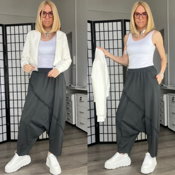 SUN mélyülepes pamut nadrág6318-sötétszürke