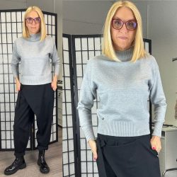   Minority heart állónyakú vékonykötött felső 85959 - szürke