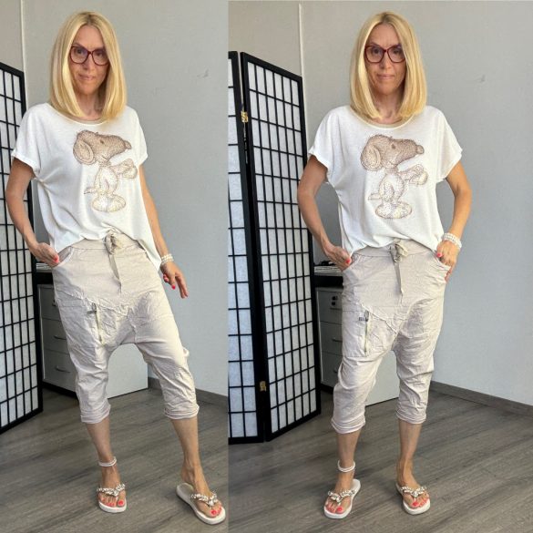 Millie ülepes elasztikus rövidradrág U50118 - bézs