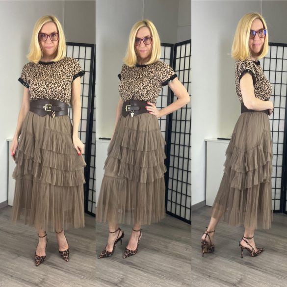 Zi Se enyhén fodros tüllszoknya910-barna