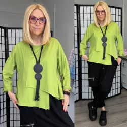 158C átlapolt pamut felső 56444-pisztácia