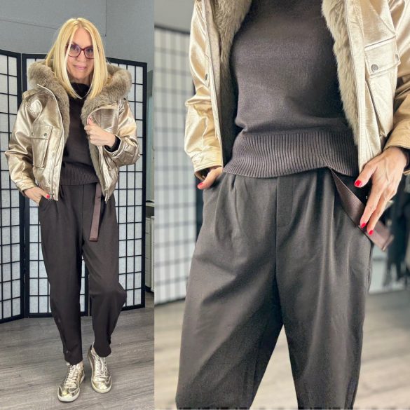 Mandy nadrág övvel 7048 - csokibarna