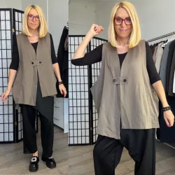 Lux Luna oversize mellény53342 -taupe