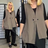 Lux Luna oversize mellény53342 -taupe