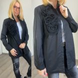 Sweet Lady vászon ing rózsávalCD2615-fekete