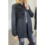 Sweet Lady vászon ing rózsávalCD2615-fekete