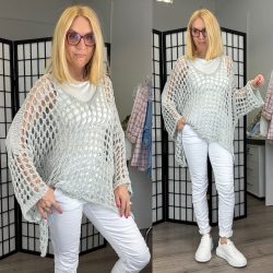 Afrodité kötött felső 73007-világoskék/ezüst