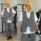 Wendy Trendy oldalt pliszírozott mellény225398-szürke
