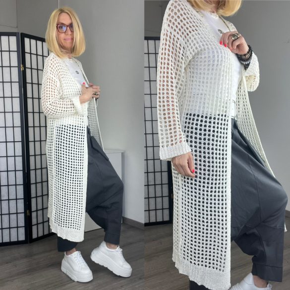 Lara horgolt kardigán-32812-fehér