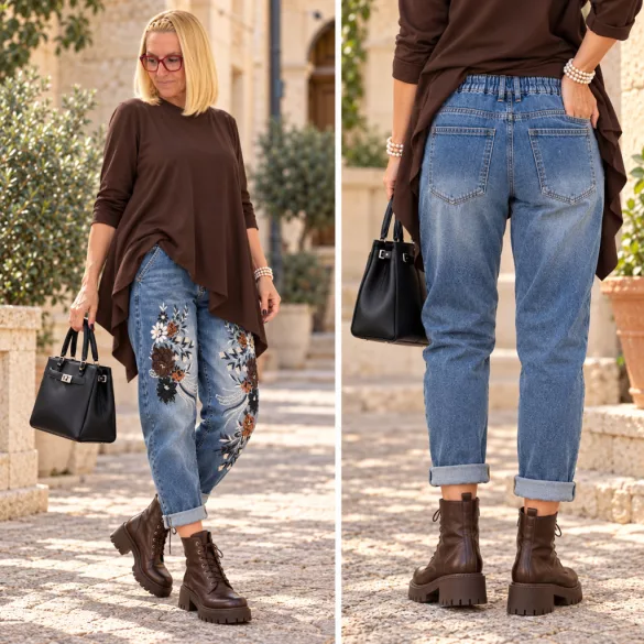 Wendy Trendy hímzett farmer 925059 - középkék
