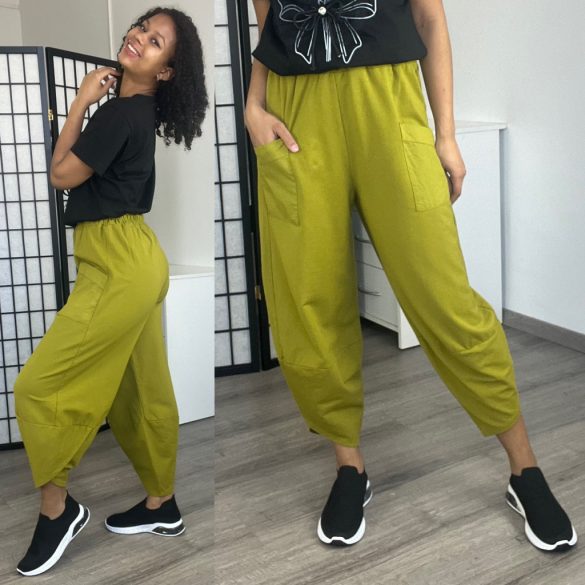 Astra zsebes pamut nadrág-pasztellzöld