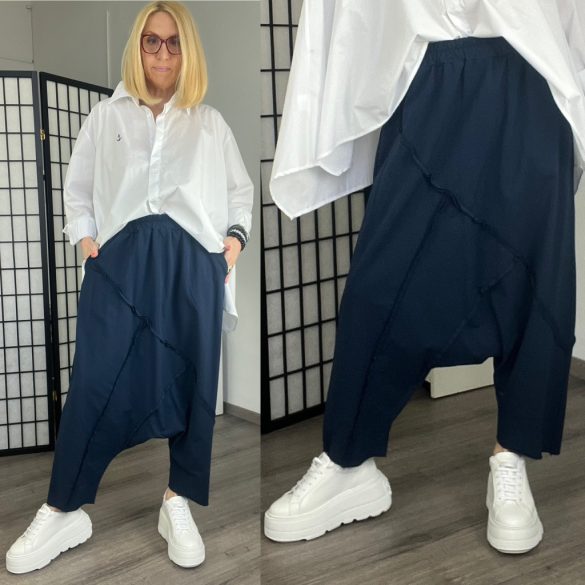 SUN mélyülepes pamut nadrág6318-sötétkék