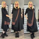 Mitica ujjatlan rózsás ruha 8680 - fekete