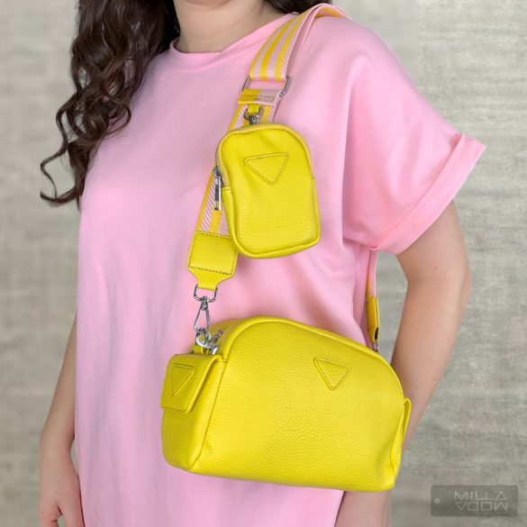 Fashion oldaltáska csíkos pánttal YD021-sárga