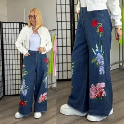 Fly Out bőszárú hímzett farmerA31022-kék