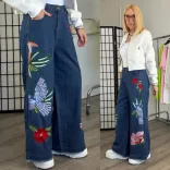 Fly Out bőszárú hímzett farmerA31022-kék