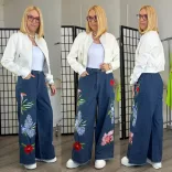 Fly Out bőszárú hímzett farmerA31022-kék