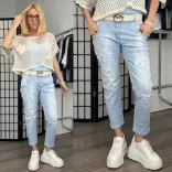 S Woman csipkés szívecskés farmerSW1916-világoskék