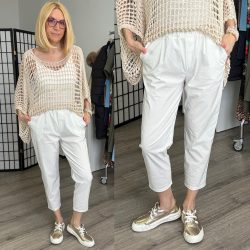 Aletta gumisderekú elaszitkus nadrág 7809 fehér