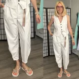 Mandy nadrág mellénnyel 7135-7048-törtfehér